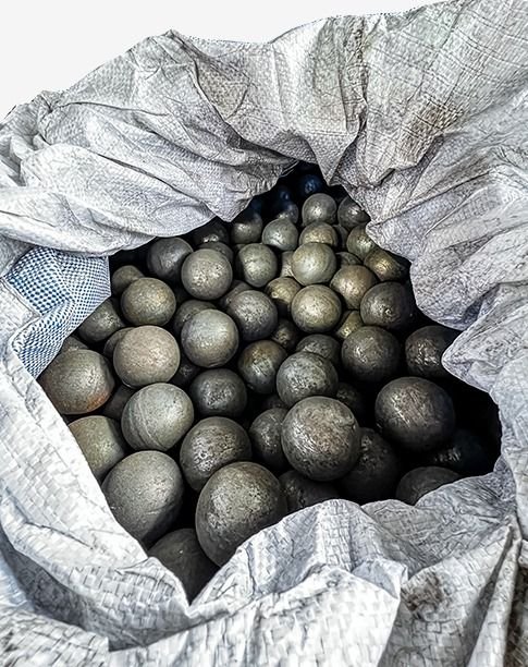 Saco con bolas de molienda de acero