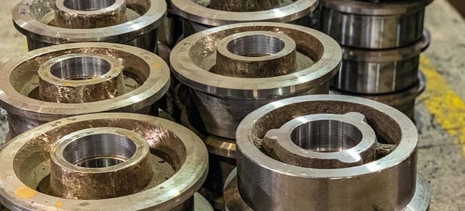 Ruedas de acero mecanizadas para carros mineros